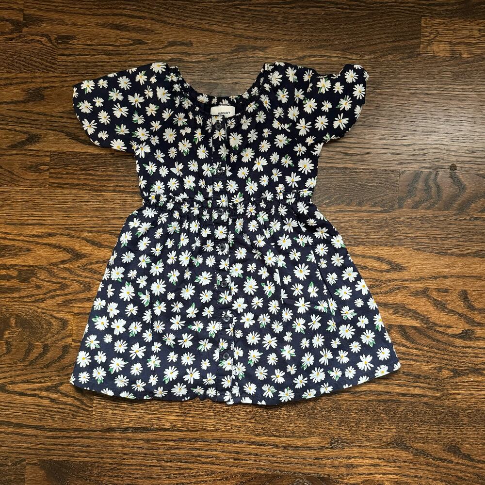 Old Navy Navy Blue Daisy Dress | 2T